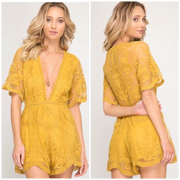 CLEARANCE {LAST1} ‘Lily’ Embroidered Romper - Picture 2 of 6